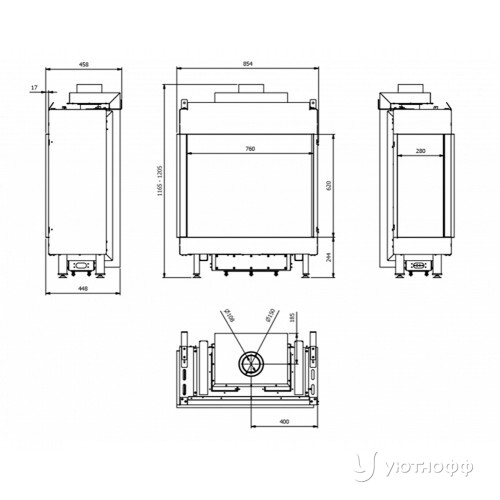 Газовая топка Kratki LEO/L/76/62/G20 с пультом ДУ Газовая топка Kratki LEO/L/76/62/G20 с пультом ДУ