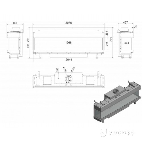 Газовая топка Kratki LEO/LP/200/G20 с пультом ДУ Газовая топка Kratki LEO/LP/200/G20 с пультом ДУ
