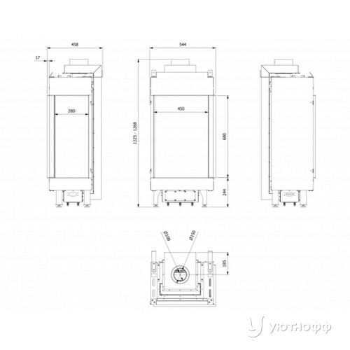 Газовая топка Kratki LEO/P/45/68/G20 на магистральном газе Газовая топка Kratki LEO/P/45/68/G20 на магистральном газе