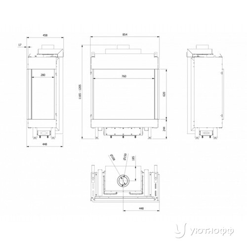 Газовая топка Kratki LEO/P/76/62/G20 с пультом ДУ Газовая топка Kratki LEO/P/76/62/G20 с пультом ДУ