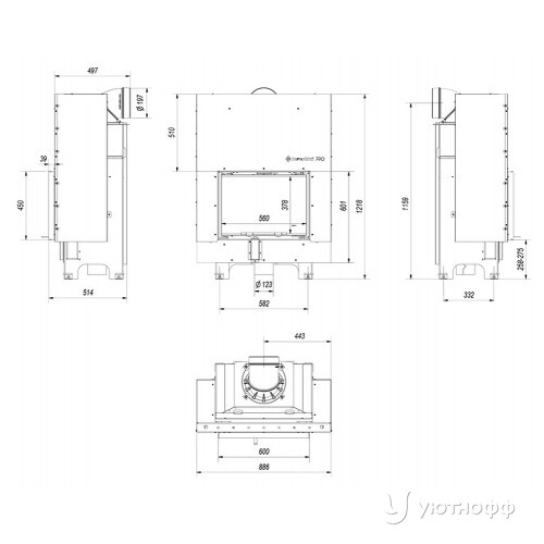 Каминная топка из стали MBM 10 G Каминная топка из стали MBM 10 G
