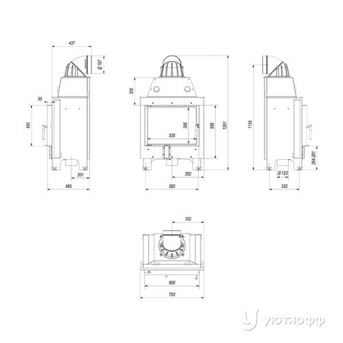 Каминная топка из стали MBM 10 PF Каминная топка из стали MBM 10 PF