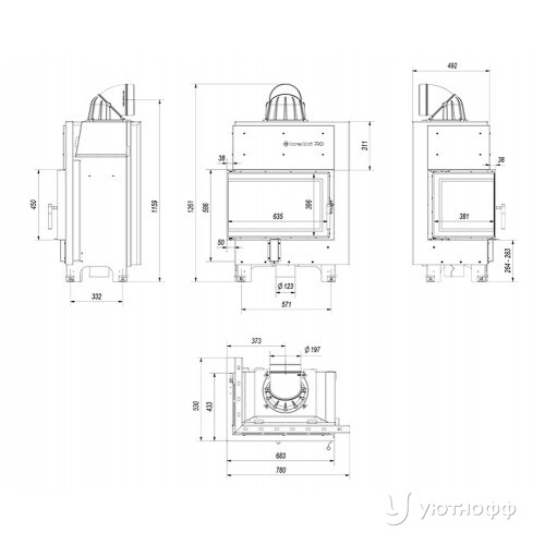 Каминная топка из стали MBM 10 LBS Каминная топка из стали MBM 10 LBS