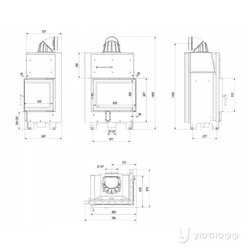 Каминная топка из стали MBZ PBS SG 13 Каминная топка из стали MBZ PBS SG 13