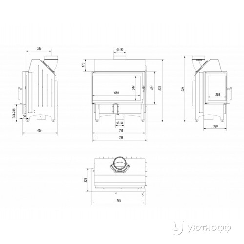 Каминная топка из стали ZIBI 12 LBS