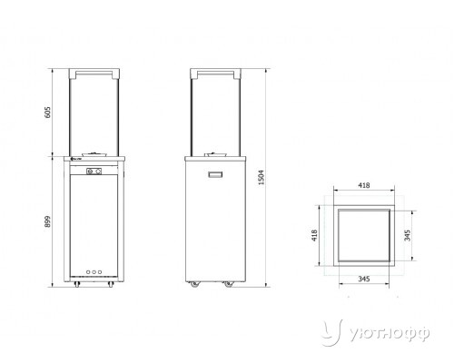 Обогреватель на газу Kratki PATIO/LIGHT черная сталь с ручным управлением