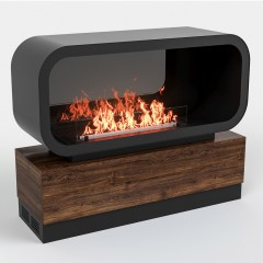 Тумба Империал-1200 с автоматическим биокамином Smart Flame 800 RC стемалит