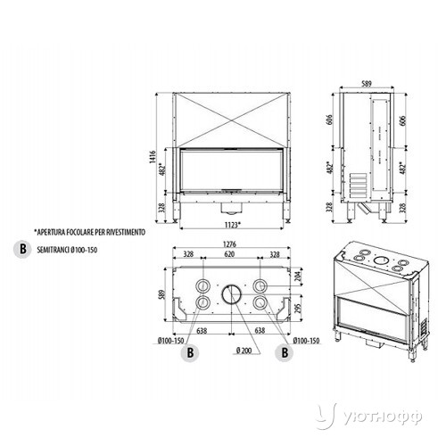 Каминная топка MCZ Плазма B115 с тоннельным стеклом