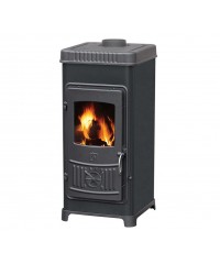 Дровяная печь Plamen Dora 8 N (Дора 8) из чугуна черная / зеленая