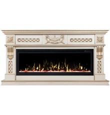 Каминокомплект Корсика 50 белый дуб (портал Corsica 50 WT-659G + широкий очаг Saphir 50)