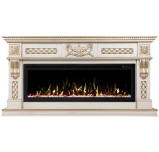 Каминокомплект Корсика 50 белый дуб (портал Corsica 50 WT-659G + широкий очаг Saphir 50)