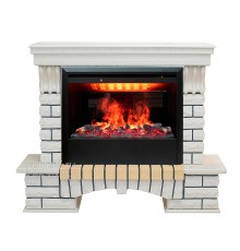 Каминокомплект Кантри 3Д (портал RealFlame Country 26 WT + очаг 3D Novara / Helios 26)