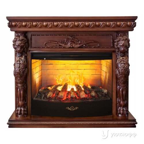 Электрокамин Романо 3Д античный дуб с очагом 3Д Фаерстар 33