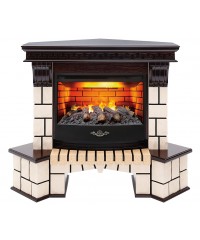 Угловой каминокомплект Стоун 25.5 (портал Stone Corner AO + очаг 3Д Firestar 25.5)