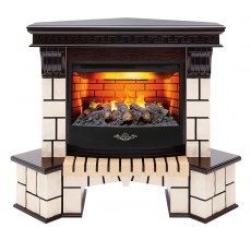 Угловой каминокомплект Стоун 25.5 (портал Stone Corner AO + очаг 3Д Firestar 25.5)