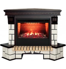 Угловой каминокомплект Стоун 3D (портал Stone Corner R 26 AO + очаг 3D Helios 26)