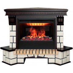 Угловой каминокомплект Стоун 3D (портал Stone Corner R 26 AO + очаг 3D Helios 26)