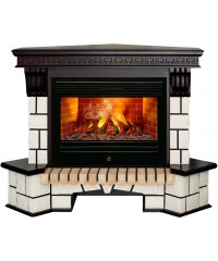 Угловой каминокомплект Стоун 3D (портал Stone Corner R 26 AO-287 + очаг 3D Novara 26)