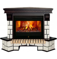 Угловой каминокомплект Стоун 3D (портал Stone Corner R 26 AO-287 + очаг 3D Novara 26)