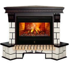 Угловой каминокомплект Стоун 3D (портал Stone Corner R 26 AO-287 + очаг 3D Novara 26)