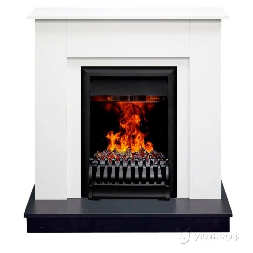 Электрокамин Асти белый с очагом 3Д Ореган