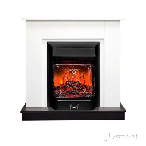 Электрокамин Асти СТД белый с очагом на Маджестик на выбор