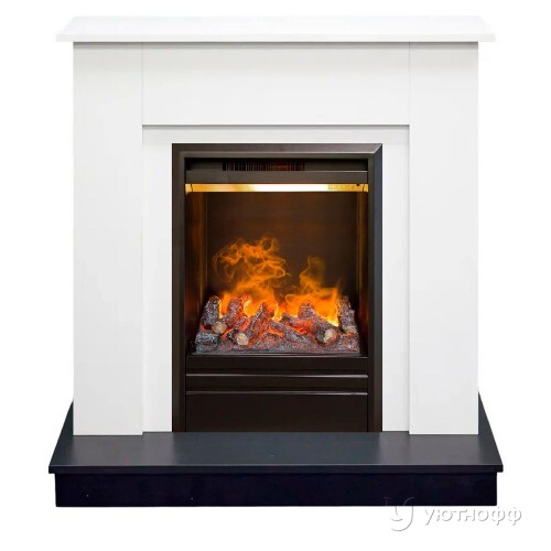 Электрокамин Асти белый с очагом 3Д Олимпик