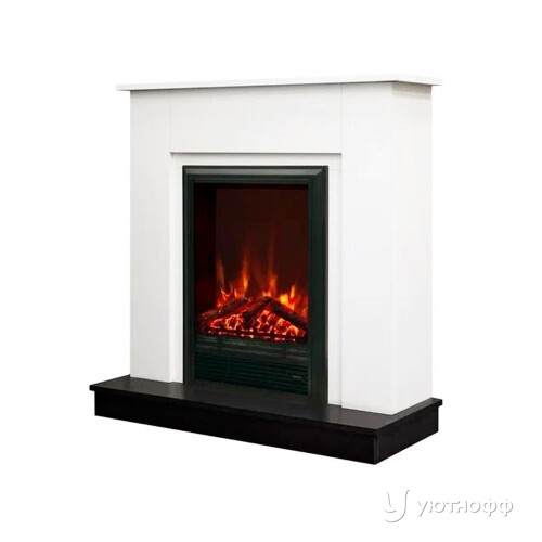 Электрокамин Асти СТД белый с очагом Юджин
