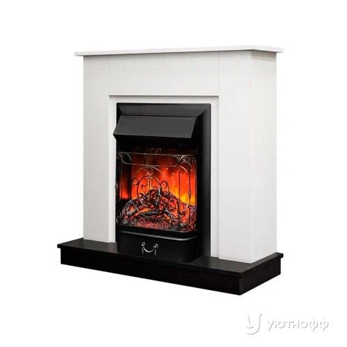 Электрокамин Асти СТД белый с очагом на Маджестик на выбор