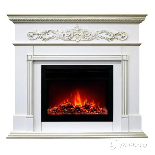 Электрокамин Бетховен 26 белый дуб с очагом Epsilon 26 