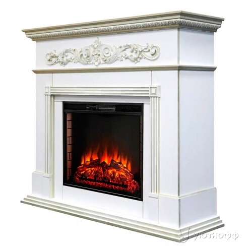 Электрокамин Бетховен 26 белый дуб с очагом Epsilon 26 