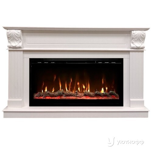 Электрокамин Глория белый с очагом Safita 36
