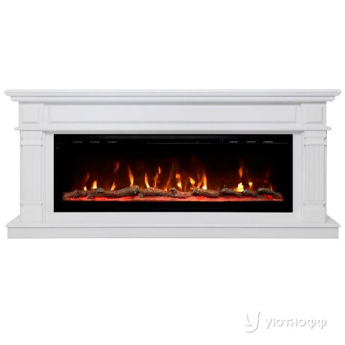 Электрокамин Исландия белый с очагом Safita 50