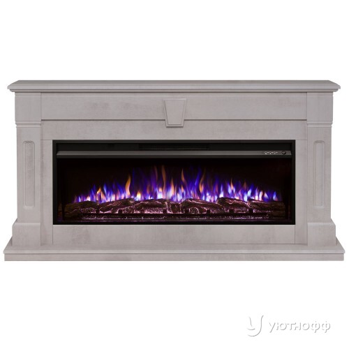 Электрокамин Келли мрамор беж с очагом Premier 50
