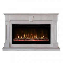 Каминокомплект Келли 36 белый камень (портал Kellie WT-F715 + очаг Safita 36)