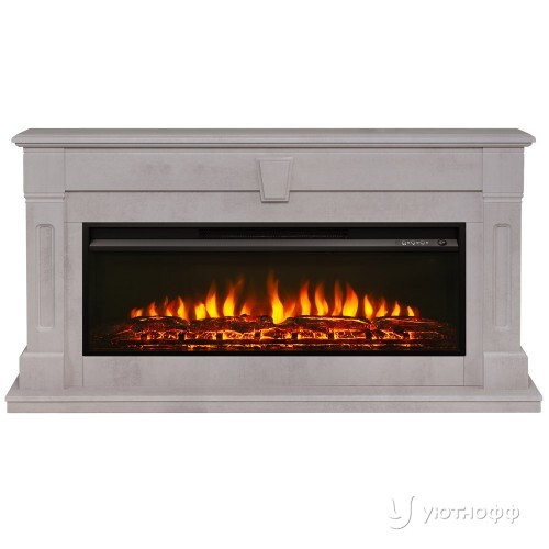Электрокамин Келли мрамор беж с очагом Flash 50