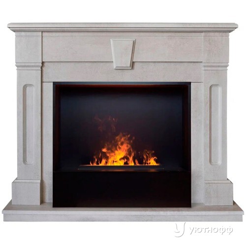 Электрокамин Келли в сером цвете с очагом Кассета 630М