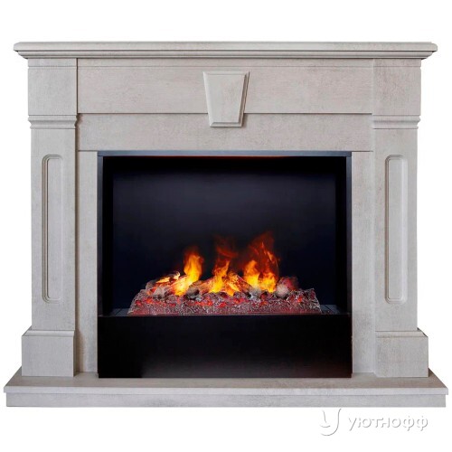 Электрокамин Келли в сером цвете с очагом Кассета 630М