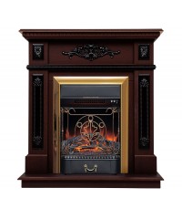 Каминокомплект Лилиан темный орех (портал Lilian STD DN + очаг Fobos / Majestic)