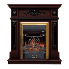 Каминокомплект Лилиан темный орех (портал Lilian STD DN + очаг Fobos / Majestic)