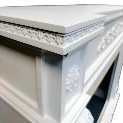 Электрокамин Моцарт в белом цвете с очагом Кассета 630М