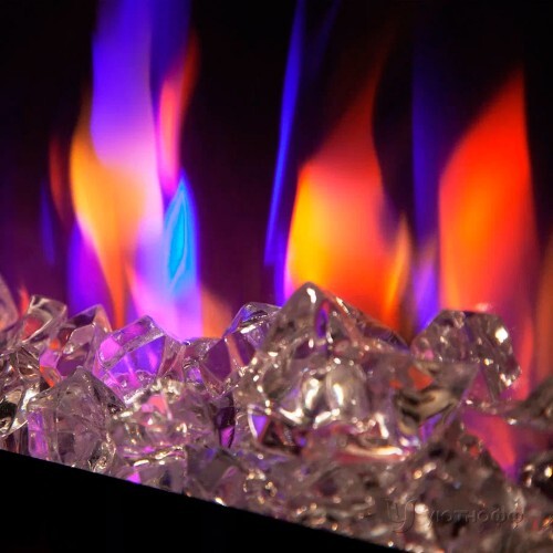 Линейный электрокамин Онтарио 42 белый с очагом Saphir 42