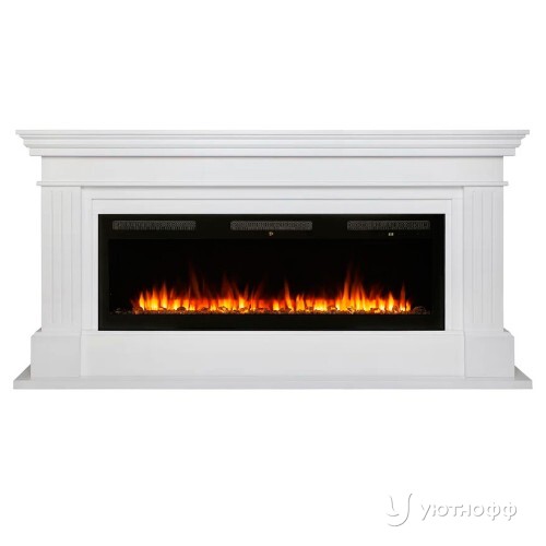 Электрокамин Онтарио белый с очагом Emerald 50