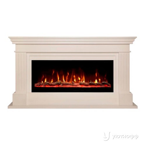 Электрокамин Онтарио 50 бежевый с очагом Safita 50
