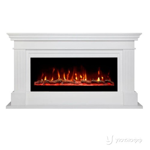 Электрокамин Онтарио белый с очагом Сафита 42