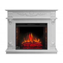 Каминокомплект Филадельфия 26 белый (портал Philadelphia WT + очаг Moonblaze Deluxe)
