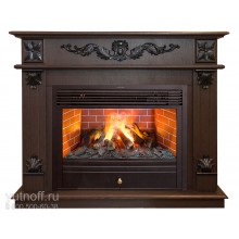 Каминокомплект Филадельфия 3Д темный орех (портал Philadelphia DN + очаг 3D Novara 26)