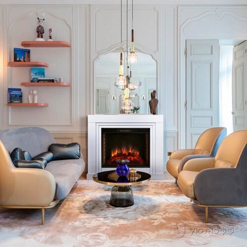 Электрокамин Стэнли 26 с очагом Aquamarine 26