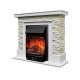 Электрокамин Аризона СТД белый с очагом Маджестик на выбор