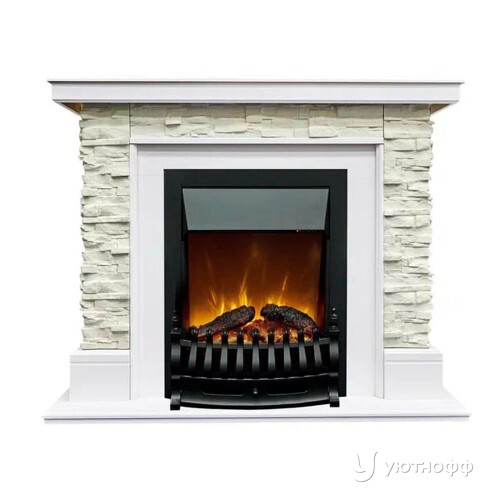 Электрокамин Аризона СТД белый с очагом  Фобос на выбор